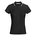 Tamil short sleeve womens sports polo, black, size 2XL