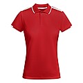 Tamil short sleeve womens sports polo, red, size L