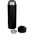 Taylor 450 ml double wall stainless steel flask with tea strainer, black