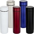Taylor 450 ml double wall stainless steel flask with tea strainer, matted silver