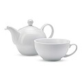 Teapot and cup set, white