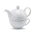 Teapot and cup set, white
