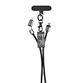 Terra RCS recycled PET phone cord with 60W dual charge cable, grey, black