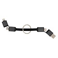 Terra recycled aluminum 4 in 1 60W fast charging cable, grey