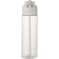 Theron 700 ml RCS recycled plastic water bottle with dual function lid and flip straw