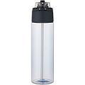 Theron 700 ml RCS recycled plastic water bottle with dual function lid and flip straw
