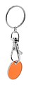 Trolley coin keyring, orange