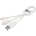 Troop 4-in-1 recycled plastic charging cable, white