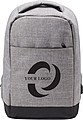 Two-tone polyester (600D) anti-theft backpack, with PVC backing.