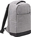 Two-tone polyester (600D) anti-theft backpack, with PVC backing.