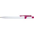 Unica recycled plastic ballpoint pen (blue ink), magenta