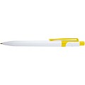 Unica recycled plastic ballpoint pen (blue ink), yellow