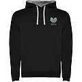 Urban mens hoodie, black with grey details, S