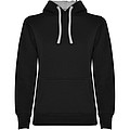 Urban womens hoodie, black with grey details, L