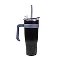 VANILLA SEASON MADURAI XXL Thermo mug with straw, 1000 ml, black/grey