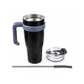 VANILLA SEASON MADURAI XXL Thermo mug with straw, 1000 ml, black/grey