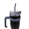 VANILLA SEASON MADURAI XXL Thermo mug with straw, 1000 ml, black/grey