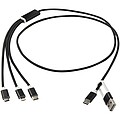 Versatile 5-1 recycled aluminium charging cable, solid black
