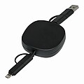 Wind up data cable, black