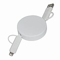 Wind up data cable, white