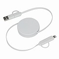 Wind up data cable, white