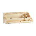 Wine wooden gift box and desk organizer in one