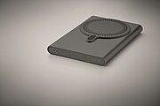 Wireless charger power bank, titanium