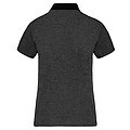 Women s KARIBAN TWO-TONE JERSEY POLO SHIRT, dark grey heather/black, XS