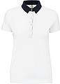 Women s KARIBAN TWO-TONE JERSEY POLO SHIRT, white/navy, XS