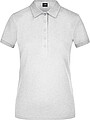 Womens elastic pique polo James Nicholson, grey melange, L