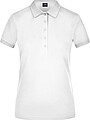 Womens elastic pique polo James Nicholson, white, L