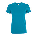 WOMENS ROUND COLLAR T-SHIRT REGENT WOMEN, AQUA, L