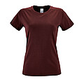WOMENS ROUND COLLAR T-SHIRT REGENT WOMEN, BURGUNDY, L