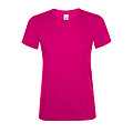 WOMENS ROUND COLLAR T-SHIRT REGENT WOMEN, FUCHSIA, S