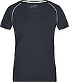 Womens sports T-shirt James Nicholson, grey/black, XXL