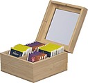 wooden tea box with glass lid