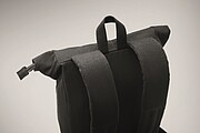 Zippered rolltop 15 inch laptop backpack