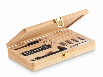 21 pcs tool set in bamboo case