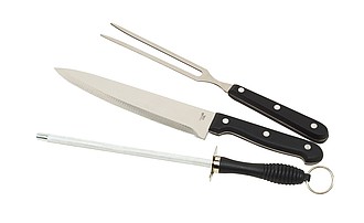 3-piece stainless steel carving set "Carve",colour silver