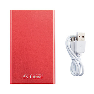 4.000 mAh slim Power bank, red