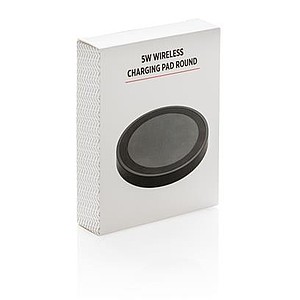 5W wireless charging pad round, black