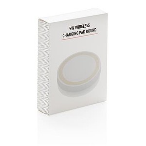5W wireless charging pad round, white