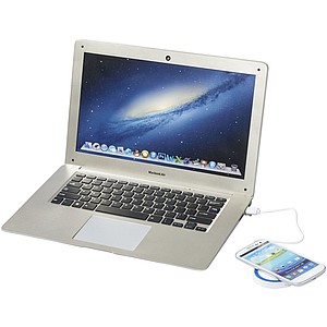 5W wireless charging pad, white/royal blue