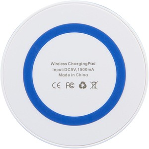 5W wireless charging pad, white/royal blue