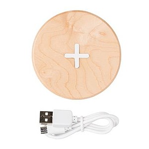 5W wood wireless charger, brown