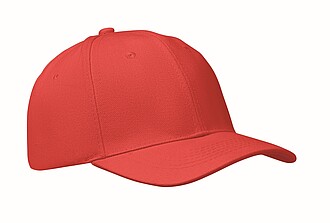 6 panel baseball cap, red