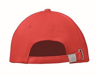 6 panel baseball cap, red