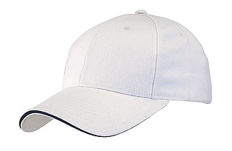 6 panel sandwich cap "Liberty" heavy brushed,colour white