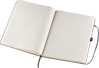 A4 notepad, lined, with elastic strap, black