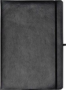 A4 notepad, lined, with elastic strap, black
